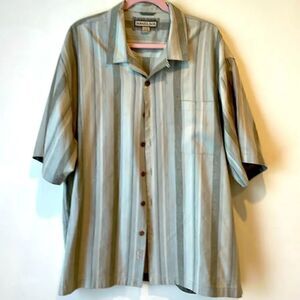 Jamaica Jaxx Men's Green Silk Button Down Shirt Size XXL